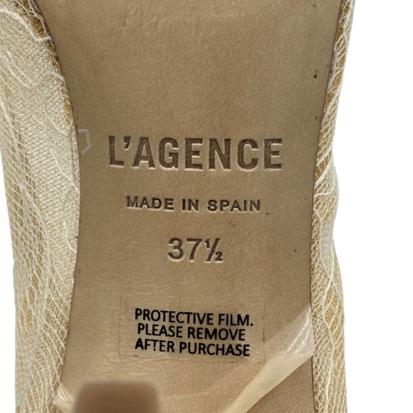 NWOB L'Agence Simone Tan Suede and Beige Lace Pumps - Sz 37.5 ( US 6.5) - Picture 12 of 12